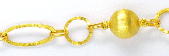 Foto 2 - Fantasie Goldkette Gravierte Flachanker Kugel Elemente, K2458