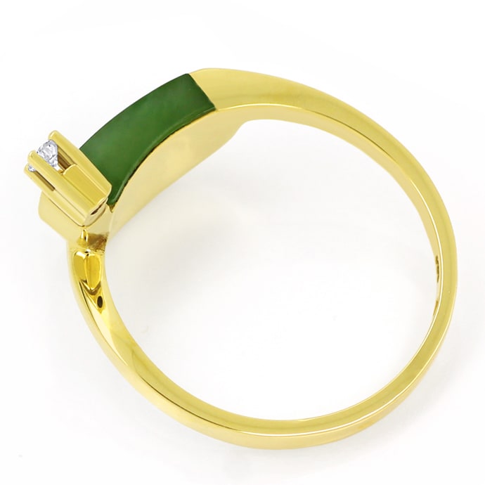 Foto 3 - Designer-Ring mit Jade und lupenreinem Brillant in Gold, Q1351