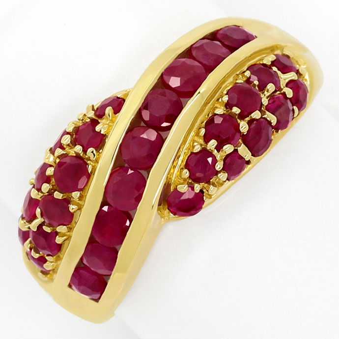 Foto 2 - Design-Gelbgold-Ring mit 2ct Spitzen Rubinen in 14Karat, R7767