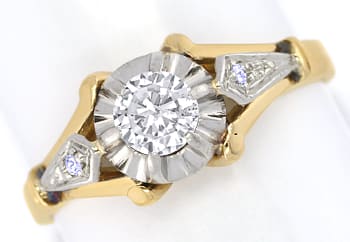 Foto 1 - Antiker Diamanten-Ring in Rotgold und Platin, S2669