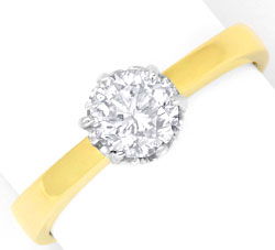 Foto 1 - Brillant-Diamant-Ring 0,87 Carat 18K Gelbgold-Weißgold, S5392