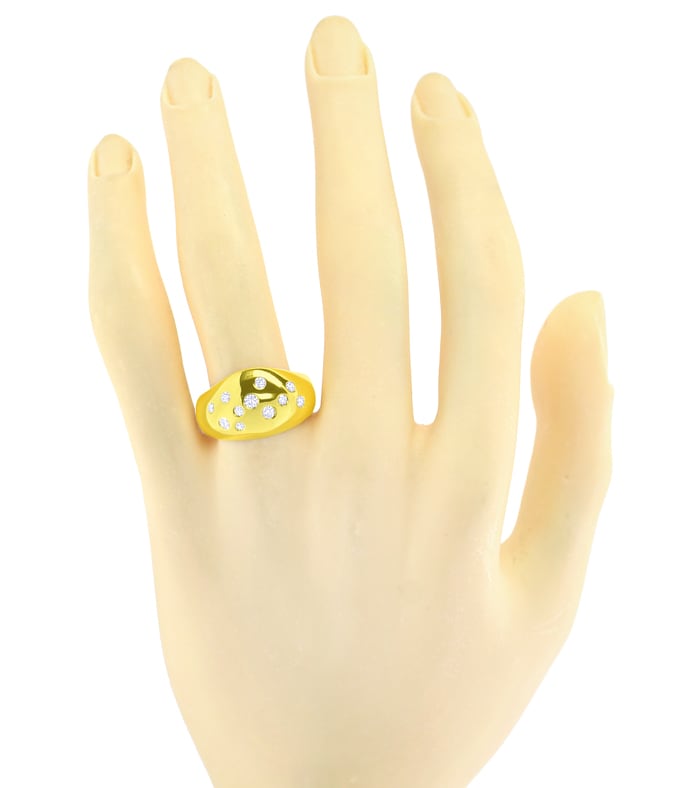 Foto 4 - Glänzender Gelbgold-Bandring 0,38ct Diamanten, S5800